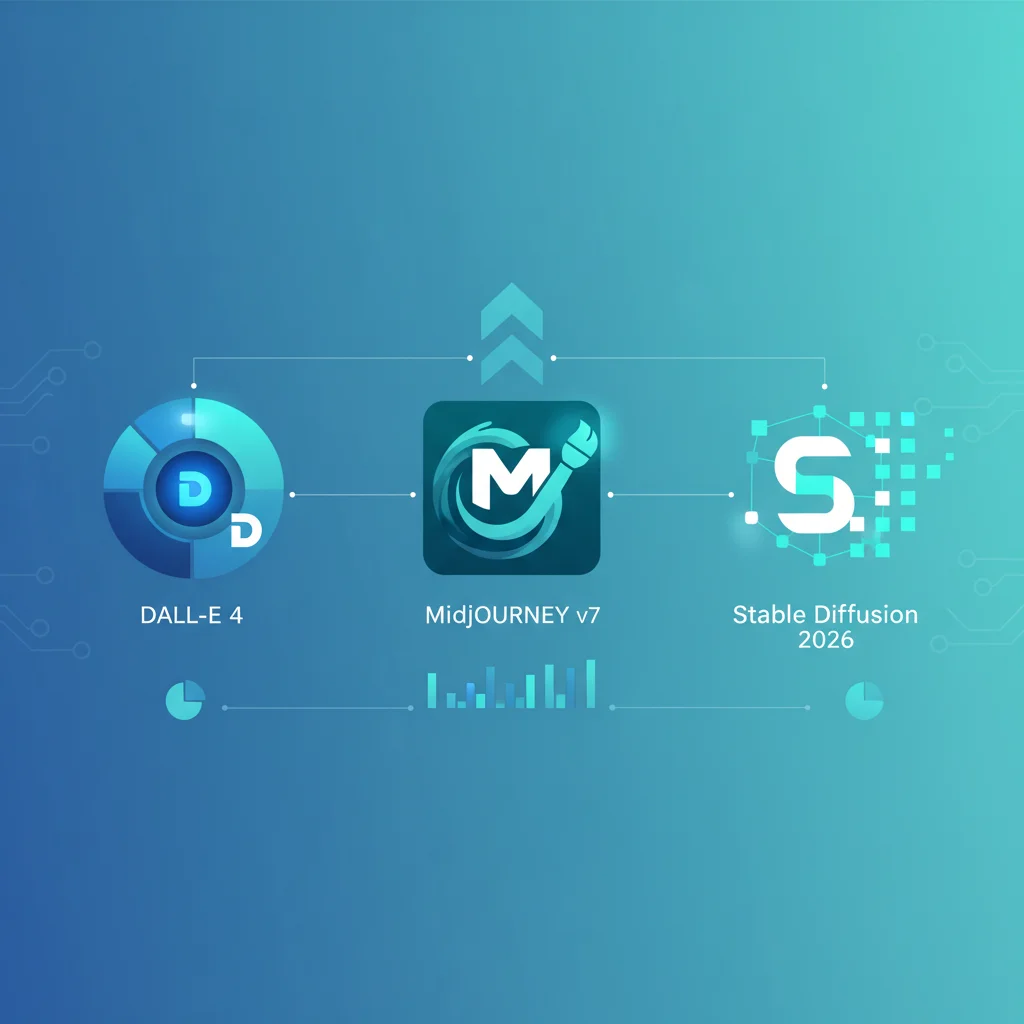 Comparaison outils IA generation images DALL-E 4 Midjourney v7 Stable Diffusion 2026